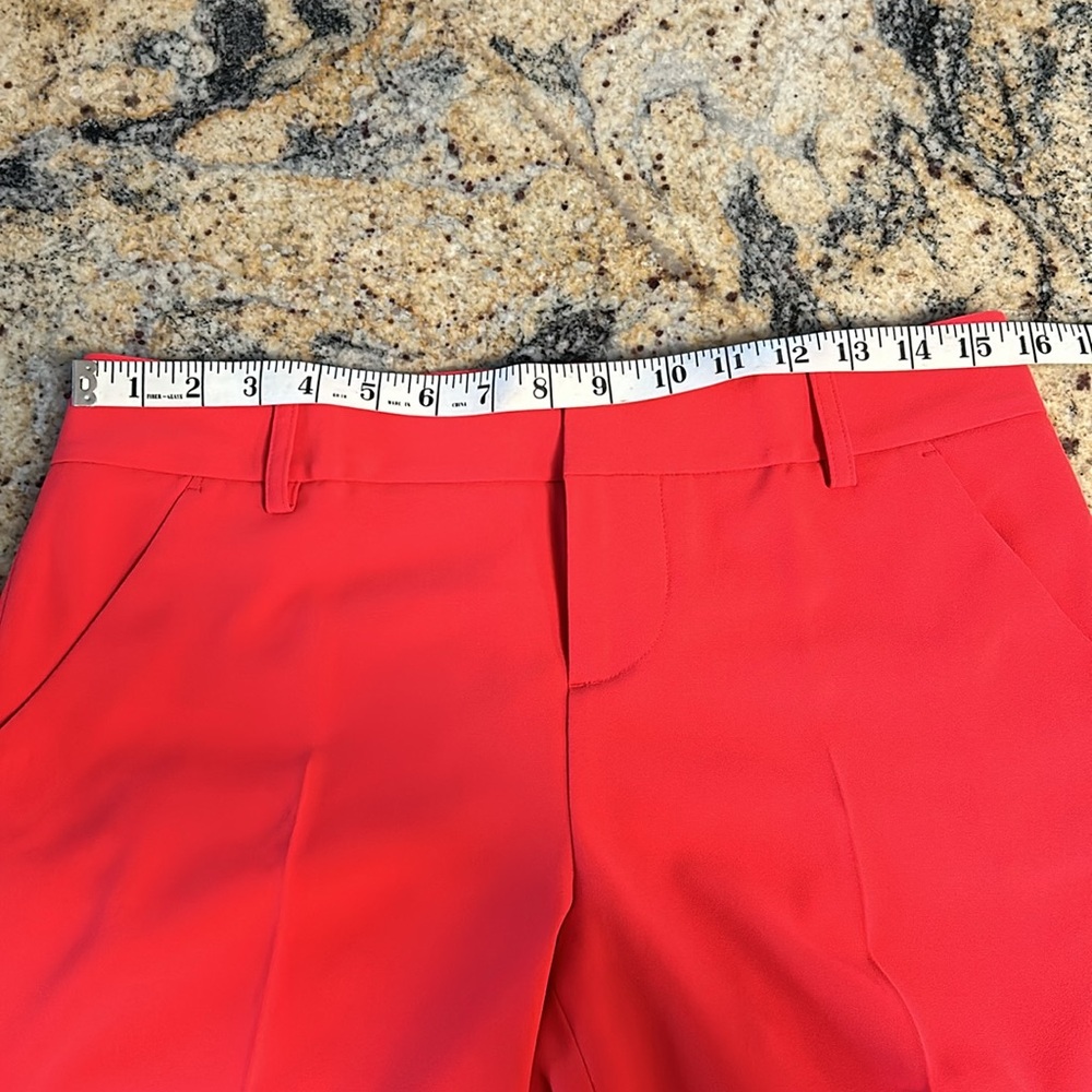 Alice + Olivia high rise slim cut trousers in poppy red - Picture 8 of 12